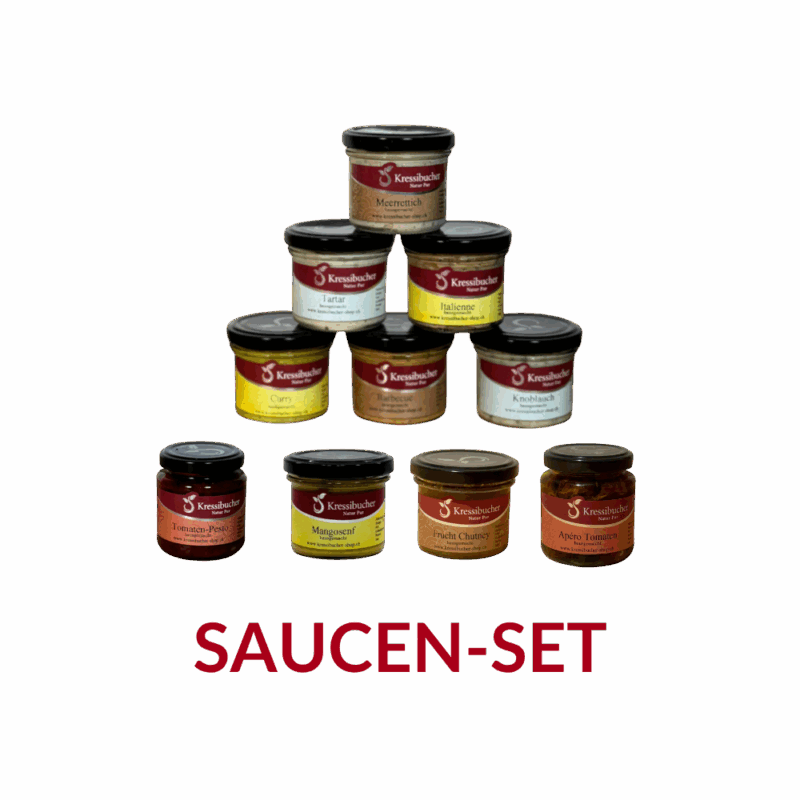 Fondue-Set: Saucen, Mango-Senf & Tomaten-Pesto